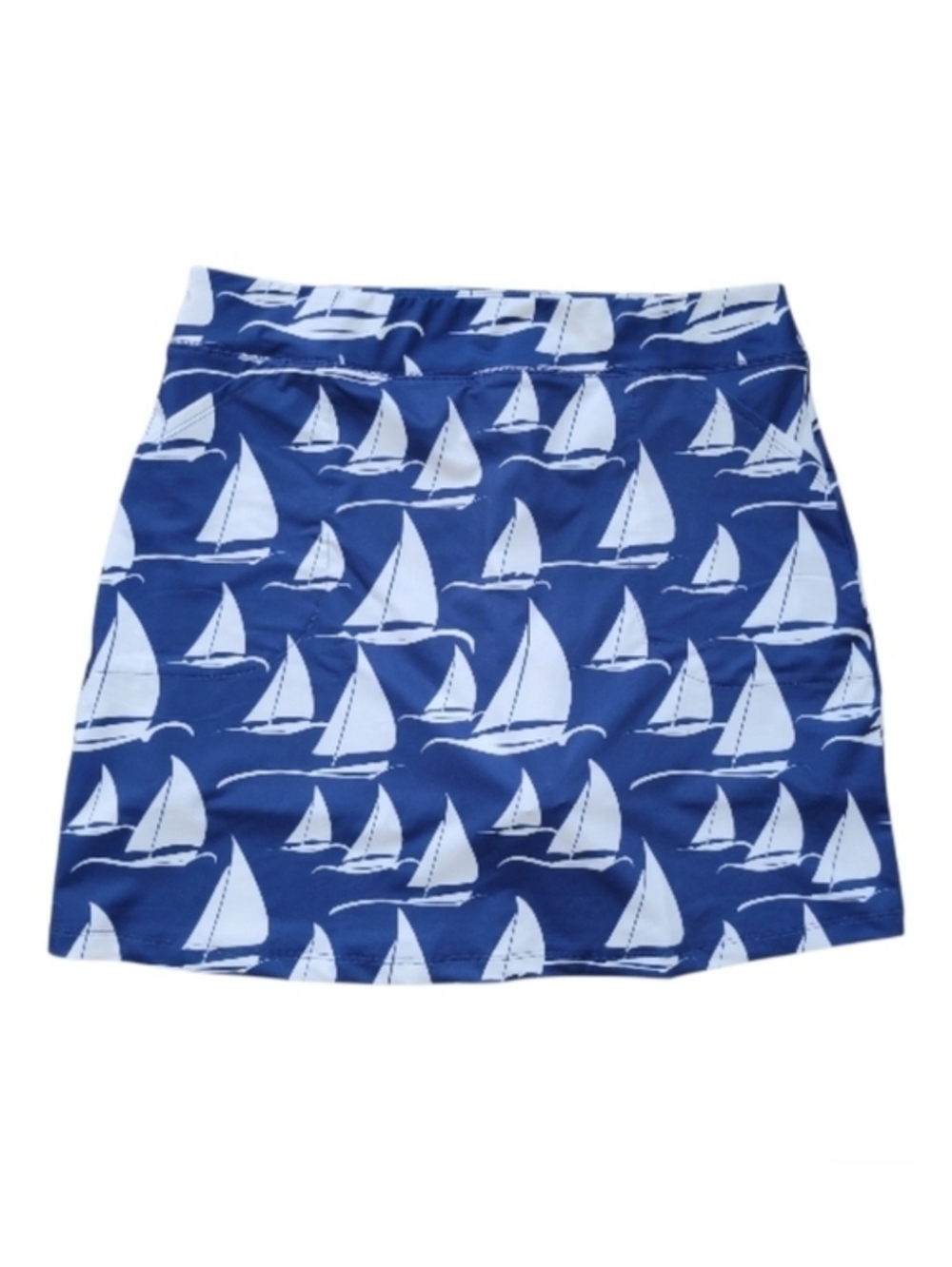 NWT AnaClare Logan Skort Destiny Blue & White Sailboat Nautical Sailor Golf XL